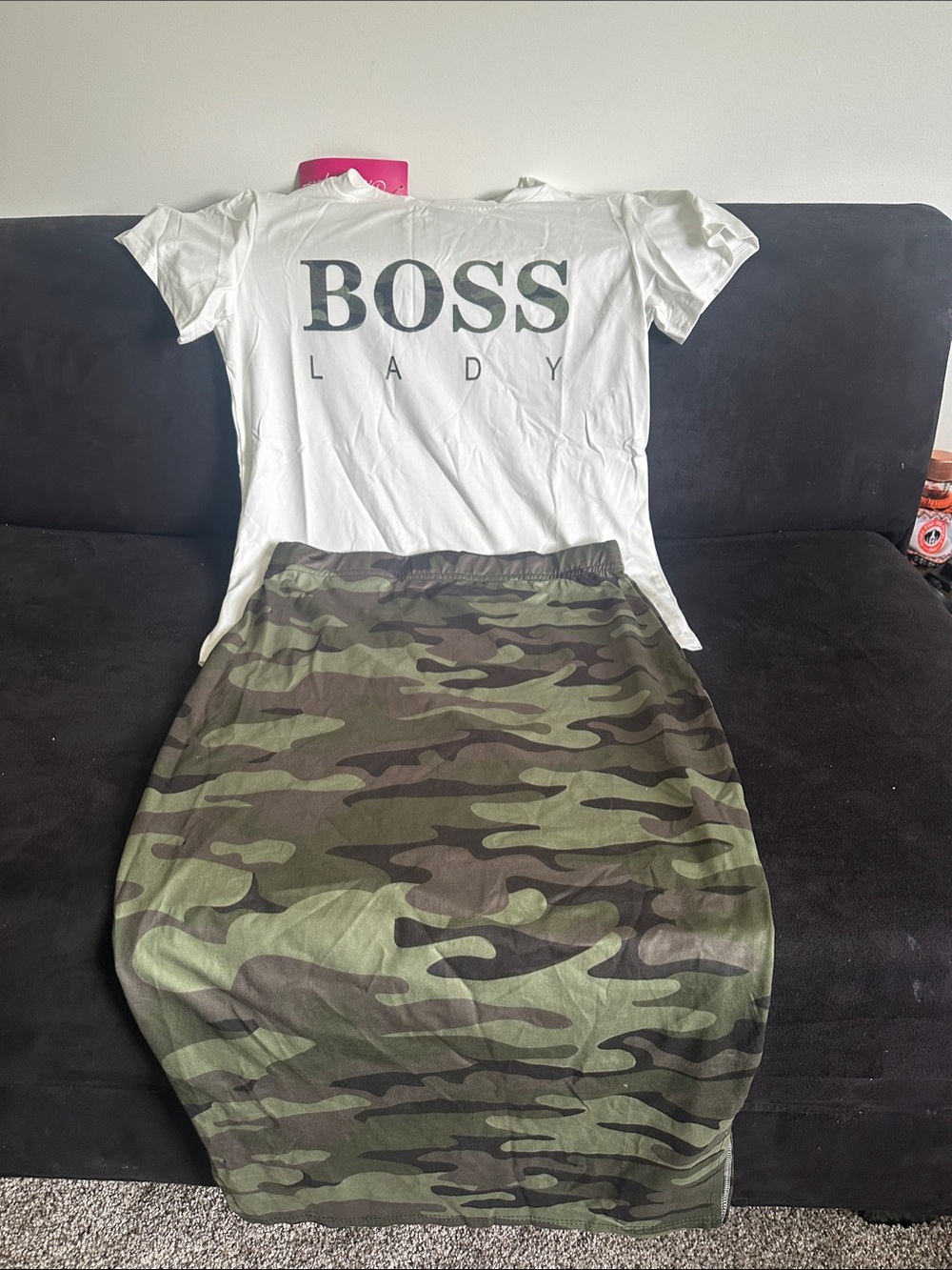 Boss Camo Pencil Skirt - Olive & Dark Green